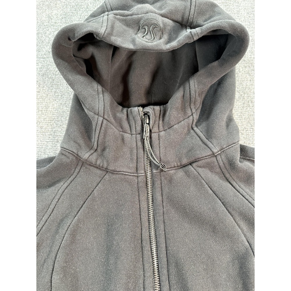 Lululemon Scuba Hoodie Womens Small Black Full‎ Zip Thumbholes Sweatshirt Logo - Picture 3 of 13
